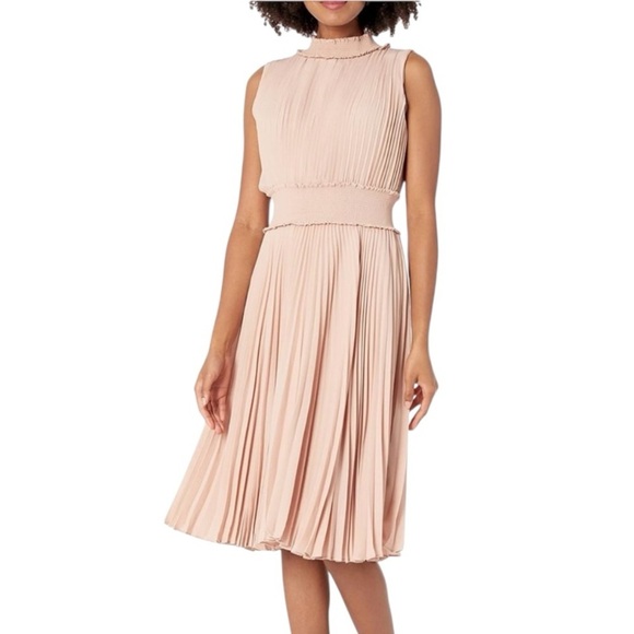 Nanette Nanette Lepore Women's Smocked High Neck Pleated Dress Size 10 - Picture 1 of 6